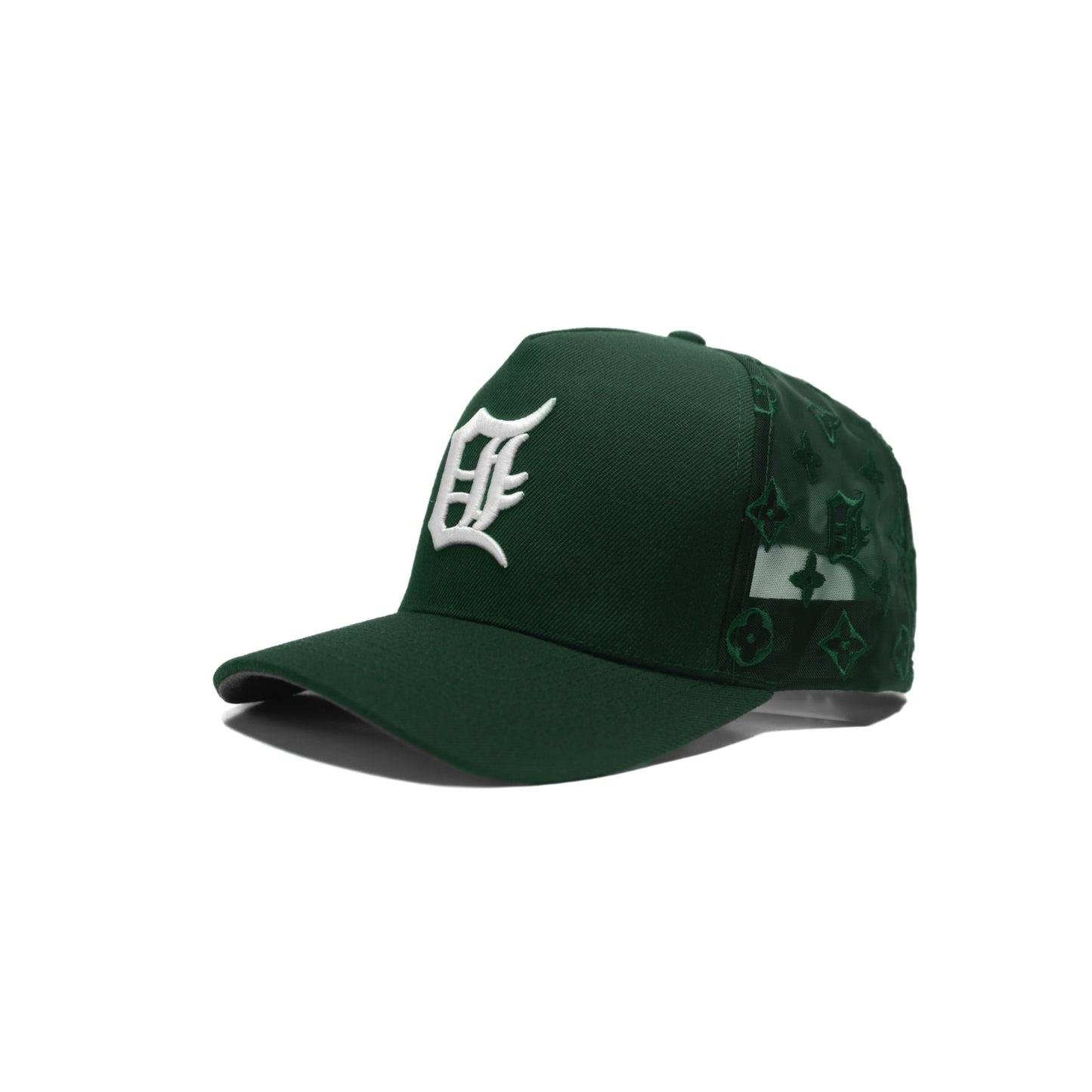 Gorra con visera verde y monograma de Detroit