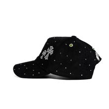 Load image into Gallery viewer, Crystal NY Cross - Black Corduroy Snapback