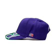 Load image into Gallery viewer, Prevail Script Purple Flames - Snapback