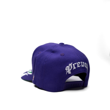 Load image into Gallery viewer, Prevail Script Purple Flames - Snapback