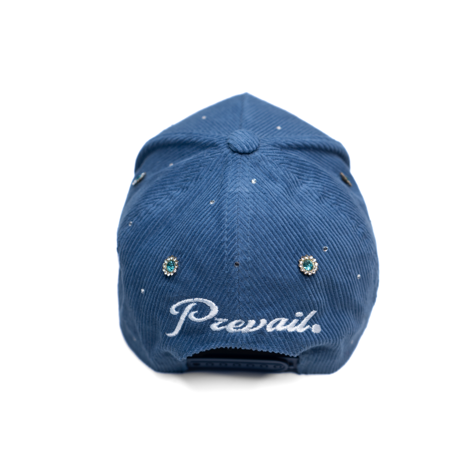 NY Crystal - Gorra snapback de pana azul denim