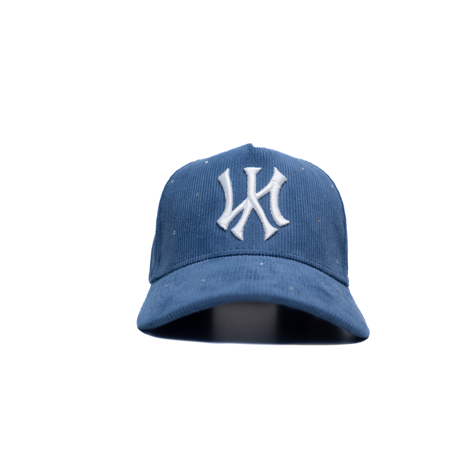 NY Crystal - Gorra snapback de pana azul denim
