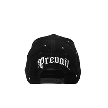 Cargar imagen en el visor de la galería, Gorra Crystal LA Cross de pana negra con cierre tipo snapback