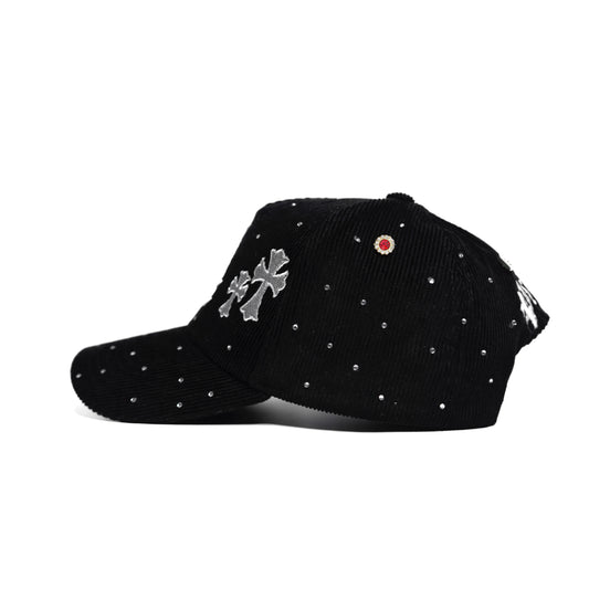 Crystal LA Cross - Black Corduroy Snapback