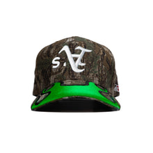 Load image into Gallery viewer, A’s Camo Green Flames - Snapback [PRE-ORDER]