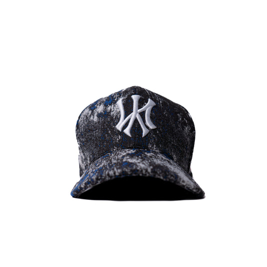 NY - Gorra snapback negra de lana texturizada