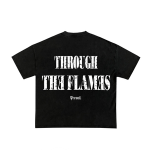 Through the flames - White / Black Tee